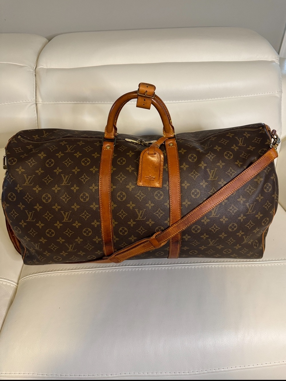 Louis Vuitton Keepall Bandoulière 55 w/Accessories  Pristine Canvas & Interior